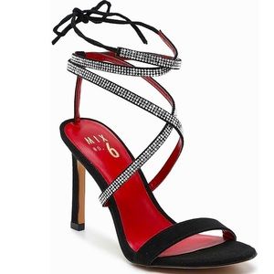 Mix no. 6 rhinestone wrap around heels
